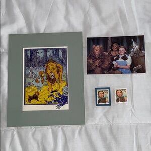 Wizard of Oz Art, postcard and postage stamps